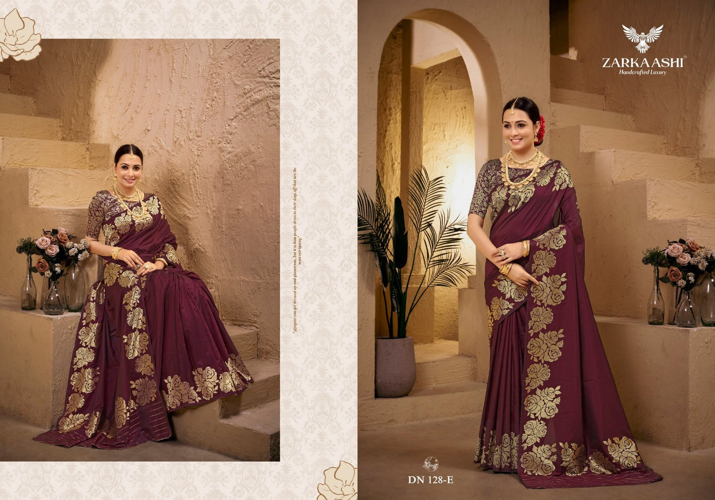 Gulab Kali Zarkaashi Silk Sarees Supplier Ahmedabad