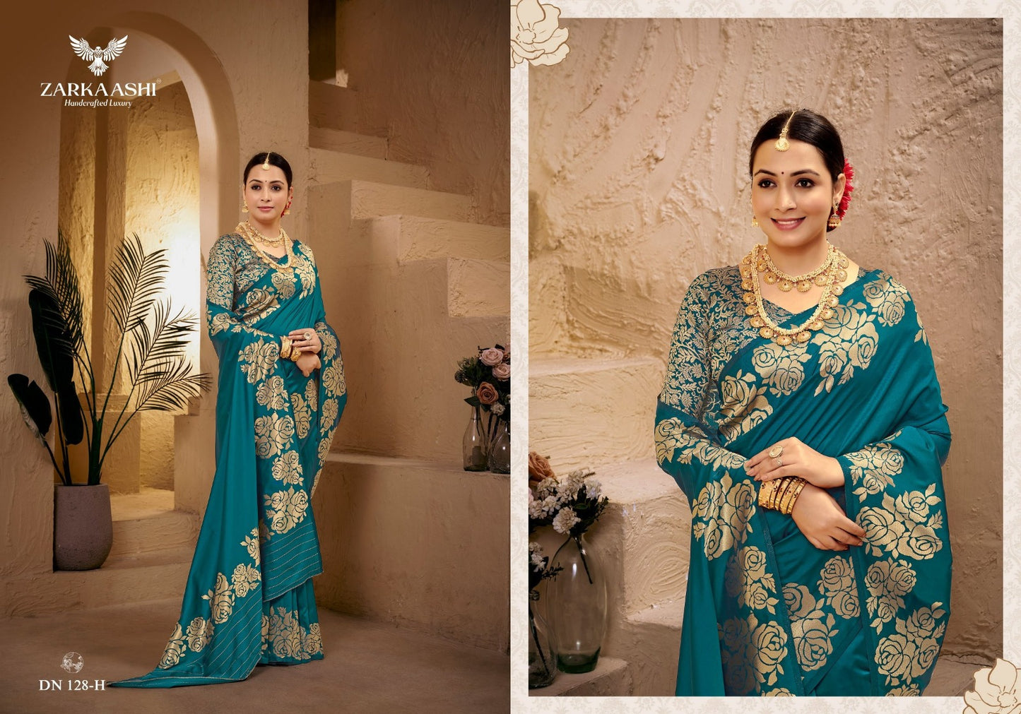 Gulab Kali Zarkaashi Silk Sarees Supplier Ahmedabad