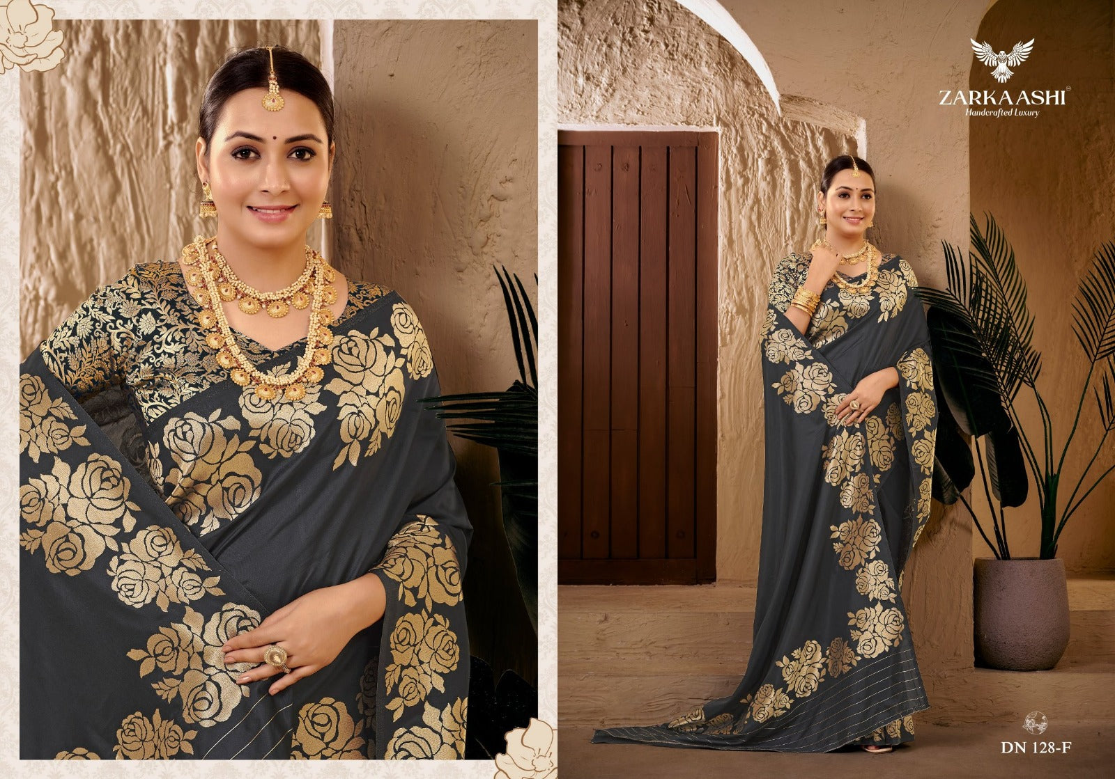 Gulab Kali Zarkaashi Silk Sarees Supplier Ahmedabad