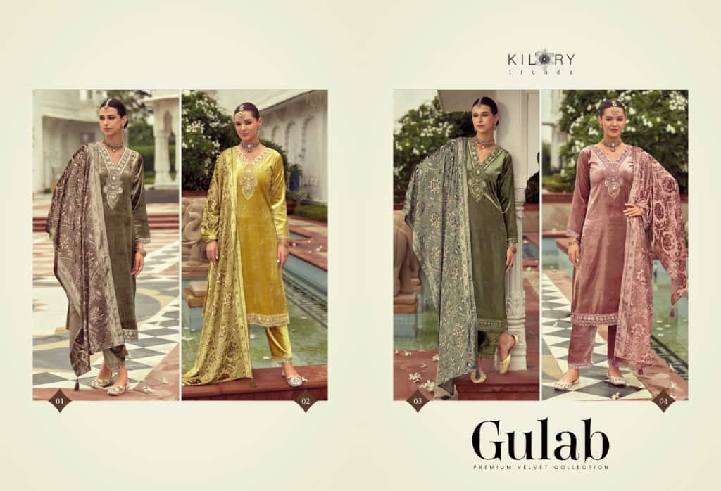 Gulab Kilory Velvet Suits Supplier Gujarat