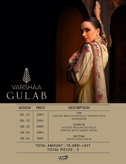 Gulab Varsha Fashions Viscose Pant Style Suits Wholesale Price