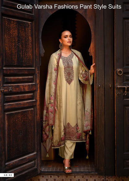 Gulab Varsha Fashions Viscose Pant Style Suits Wholesale Price