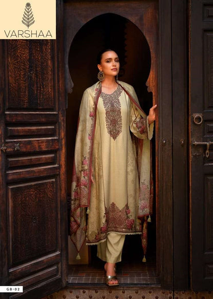 Gulab Varshaa Viscose Muslin Pant Style Suits Exporter India