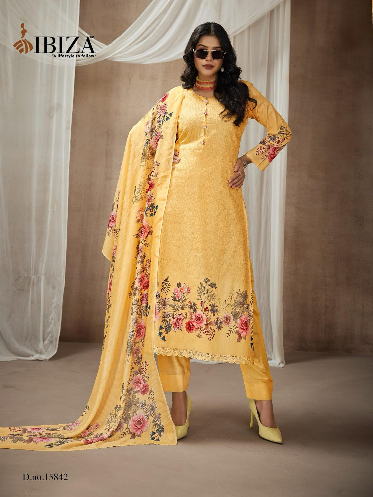 Gulabi Girl Ibiza Pure Lawn Pant Style Suits Manufacturer India