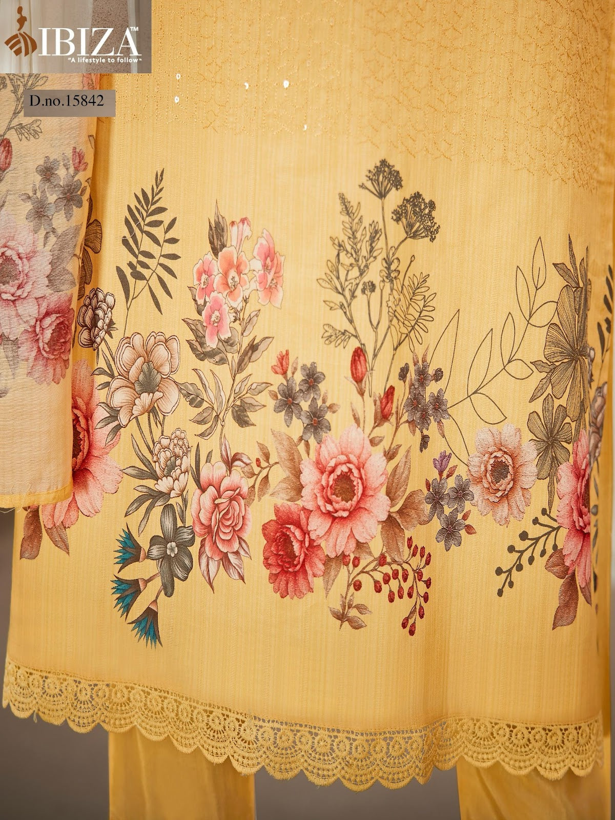 Gulabi Girl Ibiza Pure Lawn Pant Style Suits Manufacturer India