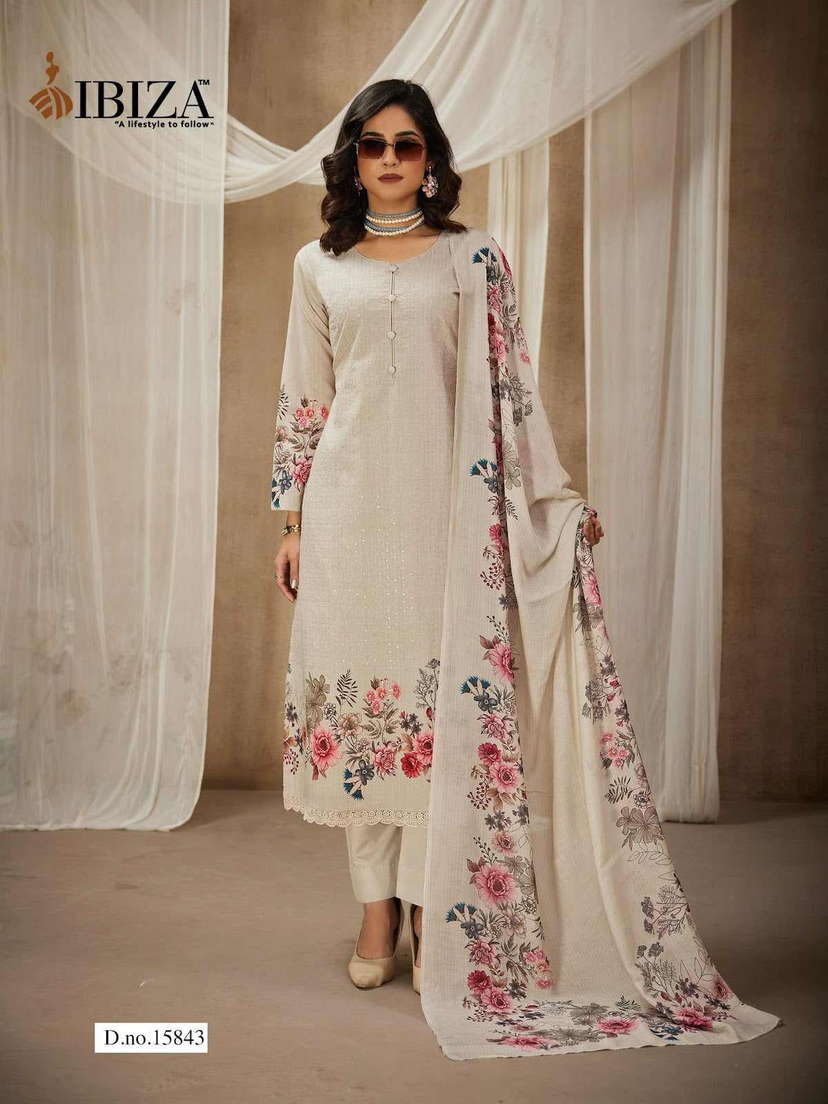 Gulabi Girl Ibiza Pure Lawn Pant Style Suits Manufacturer India