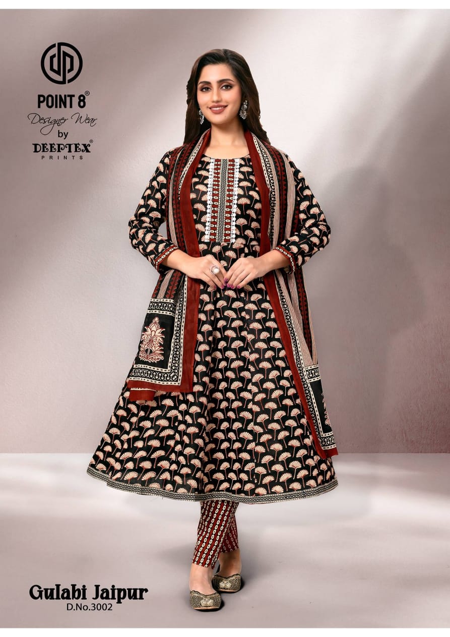 Gulabi Jaipur Vol 3 Deeptex Prints Cotton Readymade Anarkali Suits Supplier Gujarat