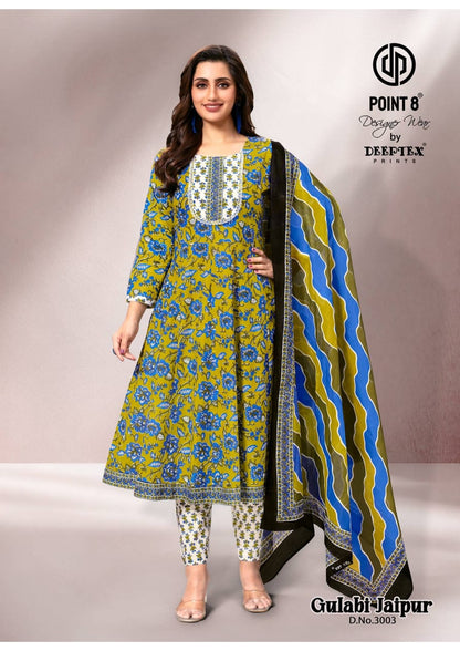 Gulabi Jaipur Vol 3 Deeptex Prints Cotton Readymade Anarkali Suits Supplier Gujarat