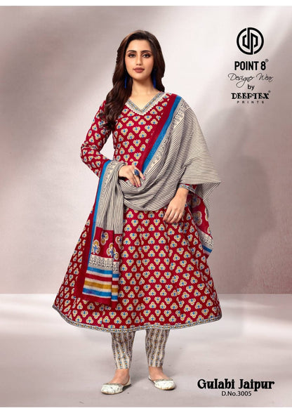 Gulabi Jaipur Vol 3 Deeptex Prints Cotton Readymade Anarkali Suits Supplier Gujarat