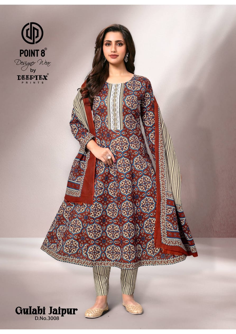 Gulabi Jaipur Vol 3 Deeptex Prints Cotton Readymade Anarkali Suits Supplier Gujarat