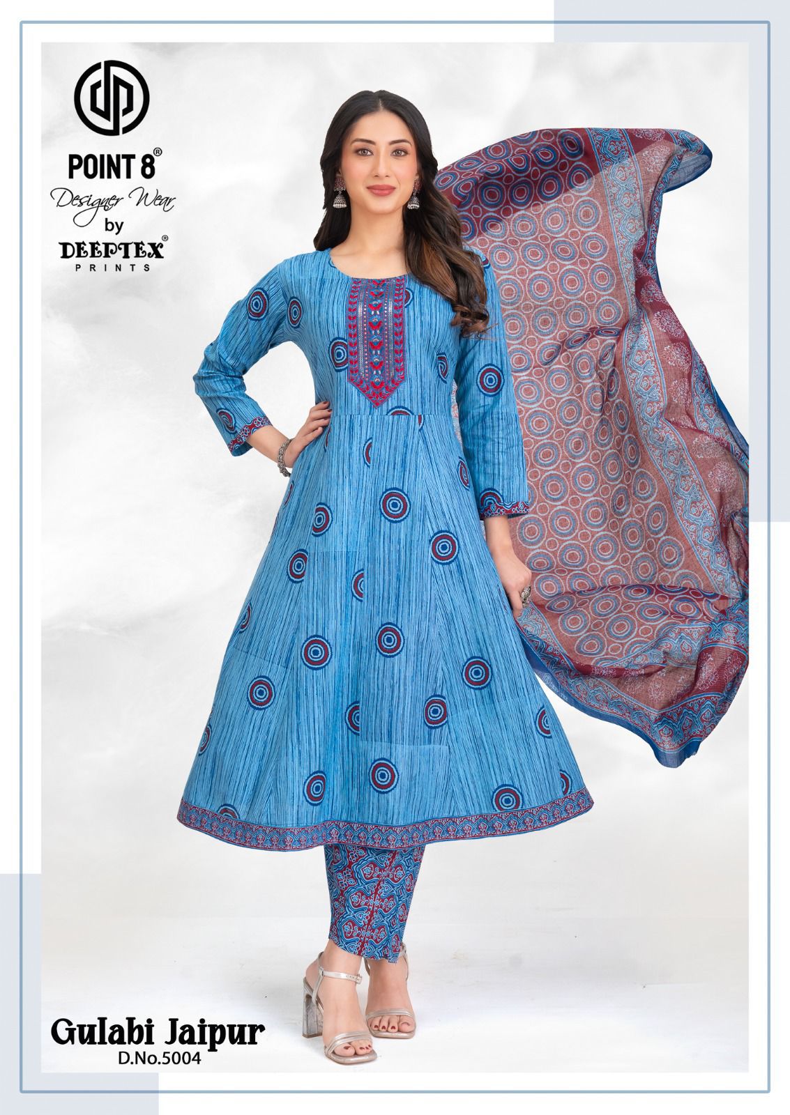 Gulabi Jaipur Vol 5 Point 8 Deeptex Prints Cotton Readymade Anarkali Suits Supplier Ahmedabad