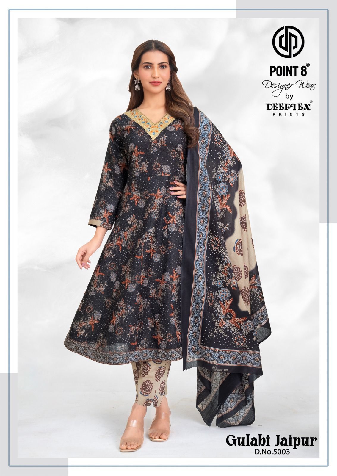 Gulabi Jaipur Vol 5 Point 8 Deeptex Prints Cotton Readymade Anarkali Suits Supplier Ahmedabad