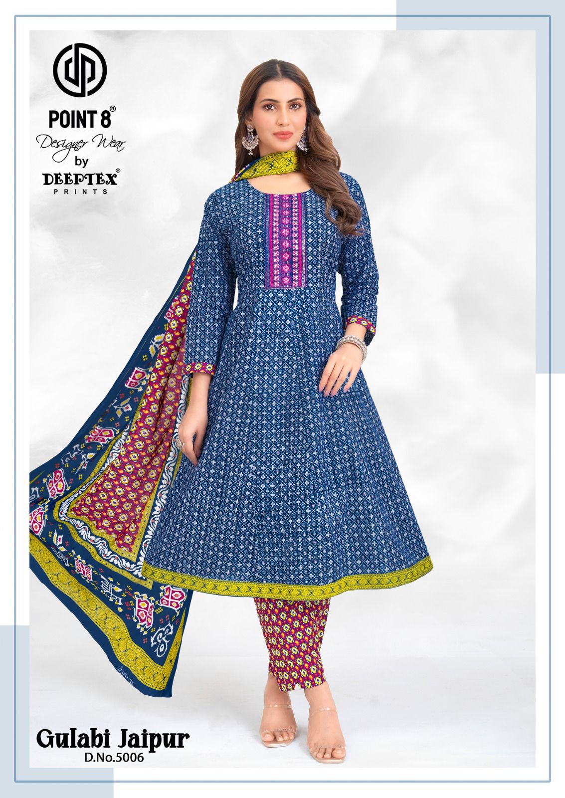 Gulabi Jaipur Vol 5 Point 8 Deeptex Prints Cotton Readymade Anarkali Suits Supplier Ahmedabad