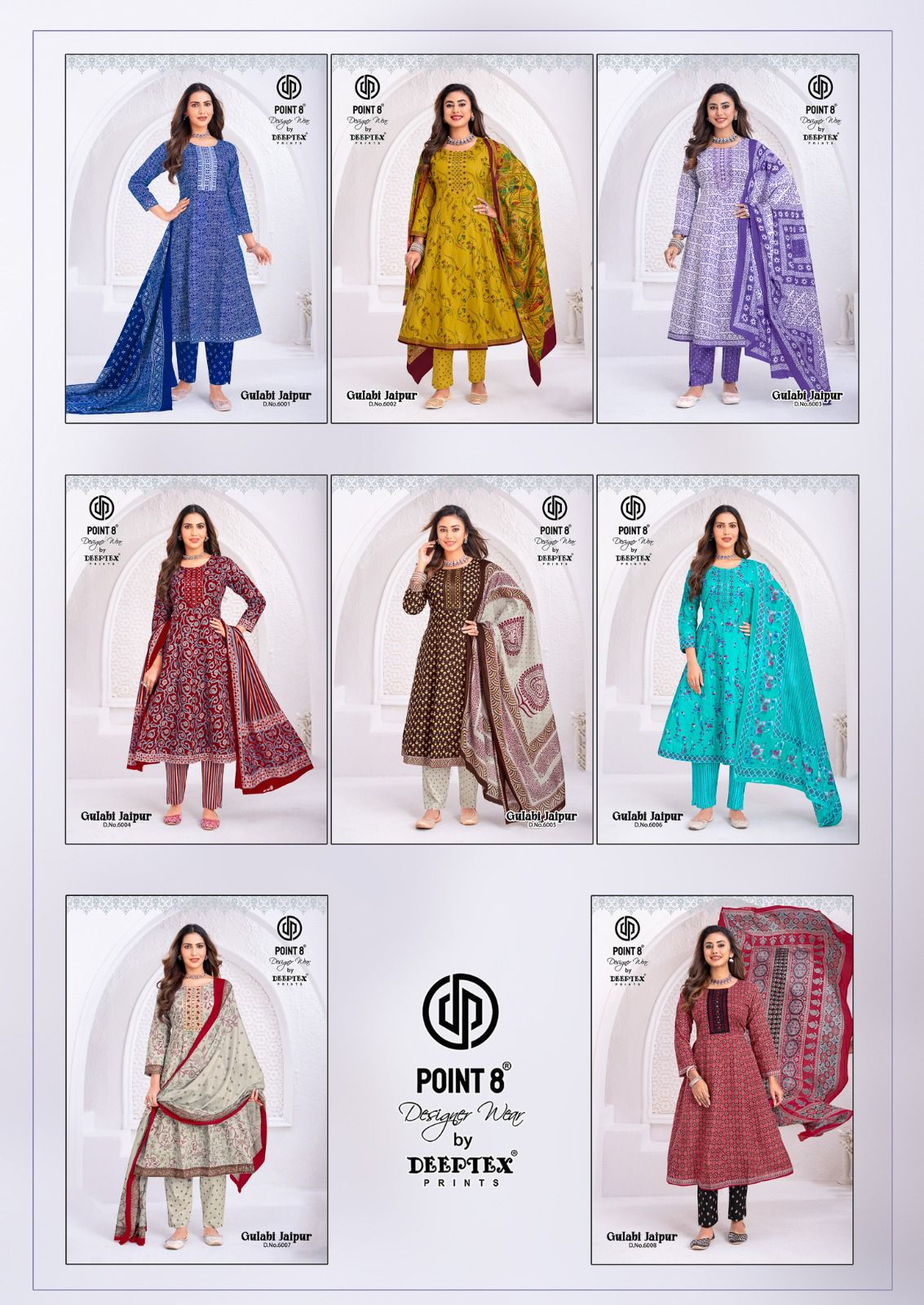 Gulabi Jaipur Vol 6 Point 8 Deeptex Prints Readymade Anarkali Suits Manufacturer Gujarat