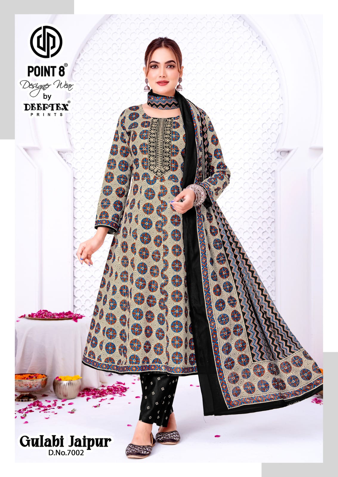 Gulabi Jaipur Vol 7 Point 8 Deeptex Prints Cotton Readymade Anarkali Suits Exporter Ahmedabad