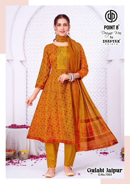 Gulabi Jaipur Vol 7 Point 8 Deeptex Prints Cotton Readymade Anarkali Suits Exporter Ahmedabad