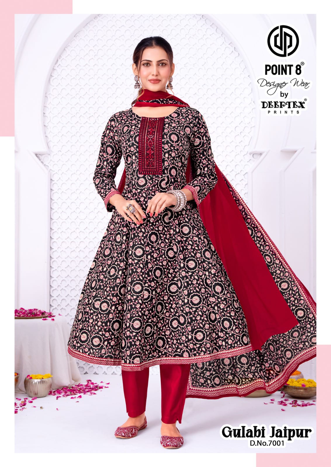 Gulabi Jaipur Vol 7 Point 8 Deeptex Prints Cotton Readymade Anarkali Suits Exporter Ahmedabad
