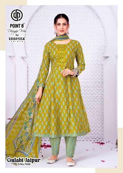 Gulabi Jaipur Vol 7 Point 8 Deeptex Prints Cotton Readymade Anarkali Suits Exporter Ahmedabad