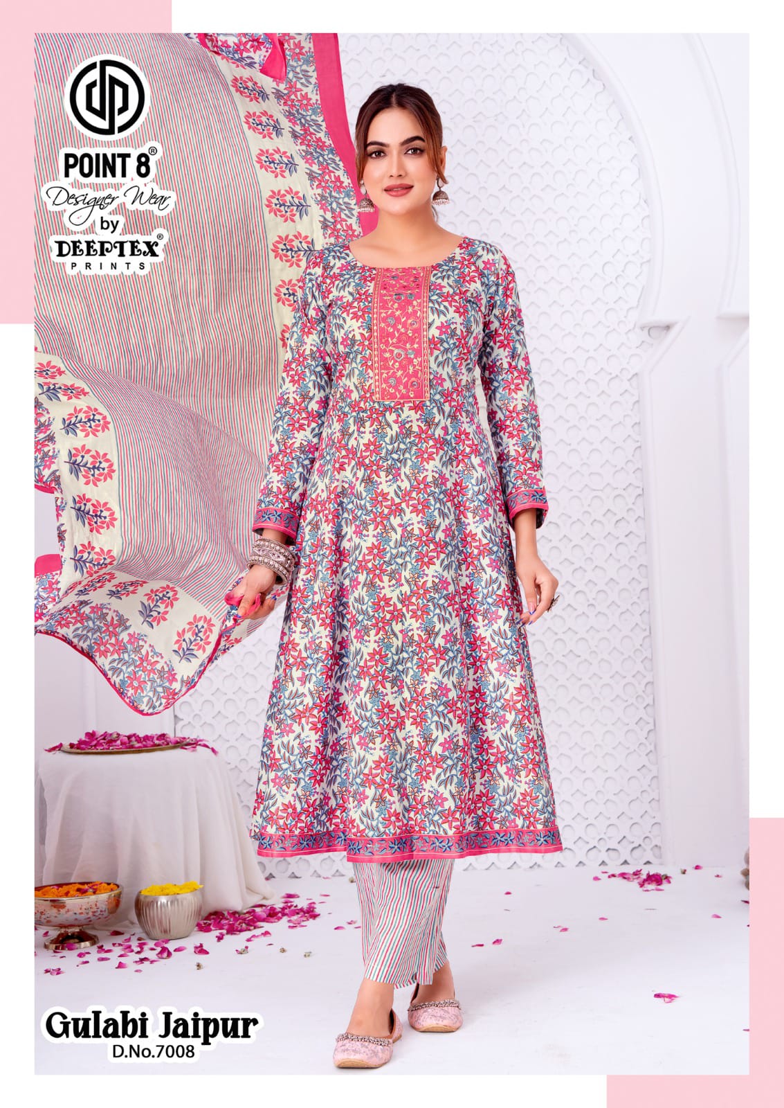 Gulabi Jaipur Vol 7 Point 8 Deeptex Prints Cotton Readymade Anarkali Suits Exporter Ahmedabad