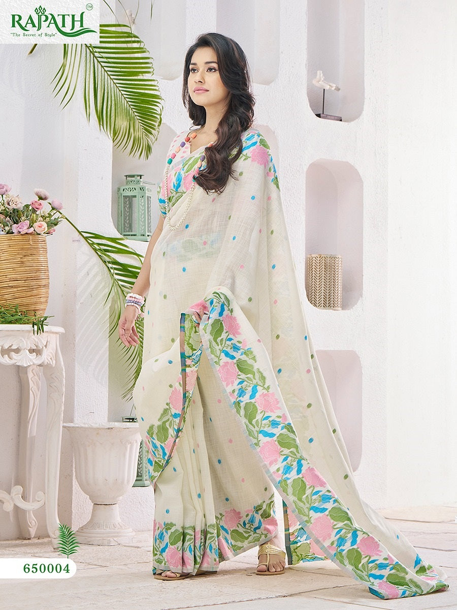 Gulabi Rajpath Linen Silk Sarees Supplier Gujarat