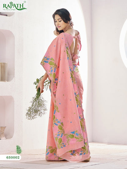 Gulabi Rajpath Linen Silk Sarees Supplier Gujarat