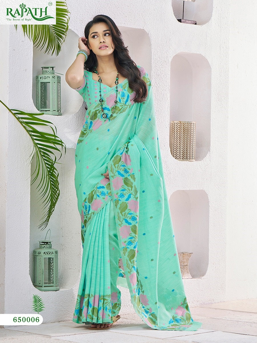 Gulabi Rajpath Linen Silk Sarees Supplier Gujarat
