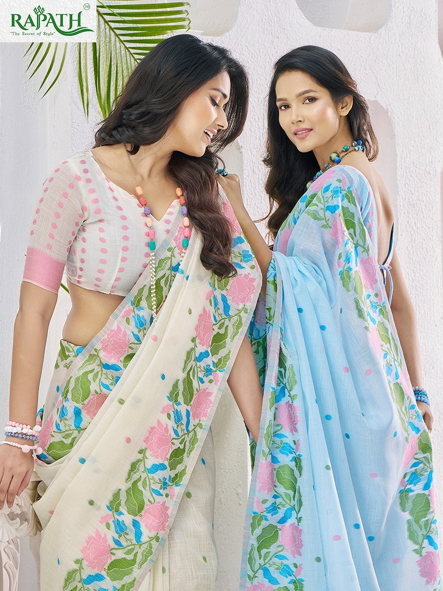 Gulabi Rajpath Linen Silk Sarees Supplier Gujarat