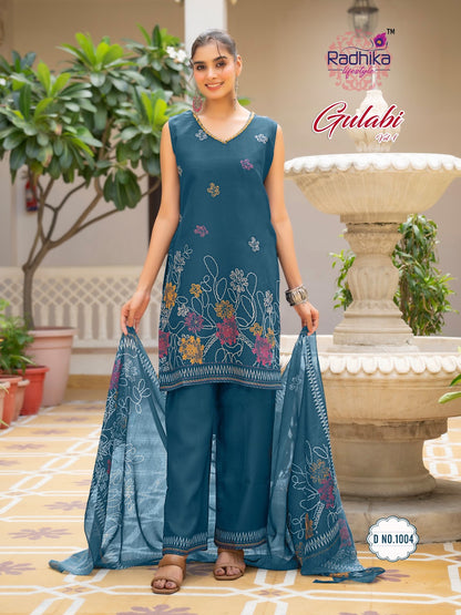 Gulabi Vol 1 Radhika Lifestyle Vertican Readymade Plazzo Style Suits Manufacturer
