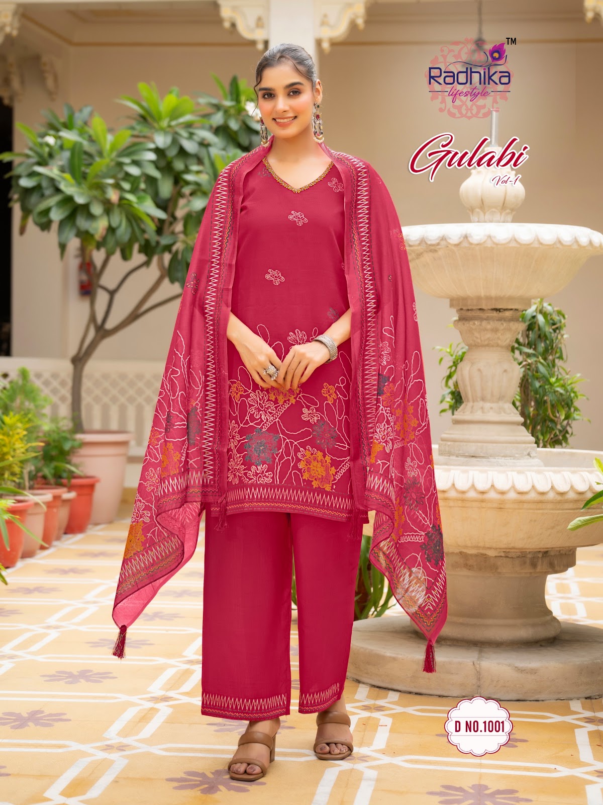 Gulabi Vol 1 Radhika Lifestyle Vertican Readymade Plazzo Style Suits Manufacturer