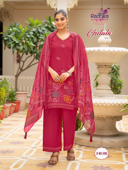 Gulabi Vol 1 Radhika Lifestyle Vertican Readymade Plazzo Style Suits Manufacturer