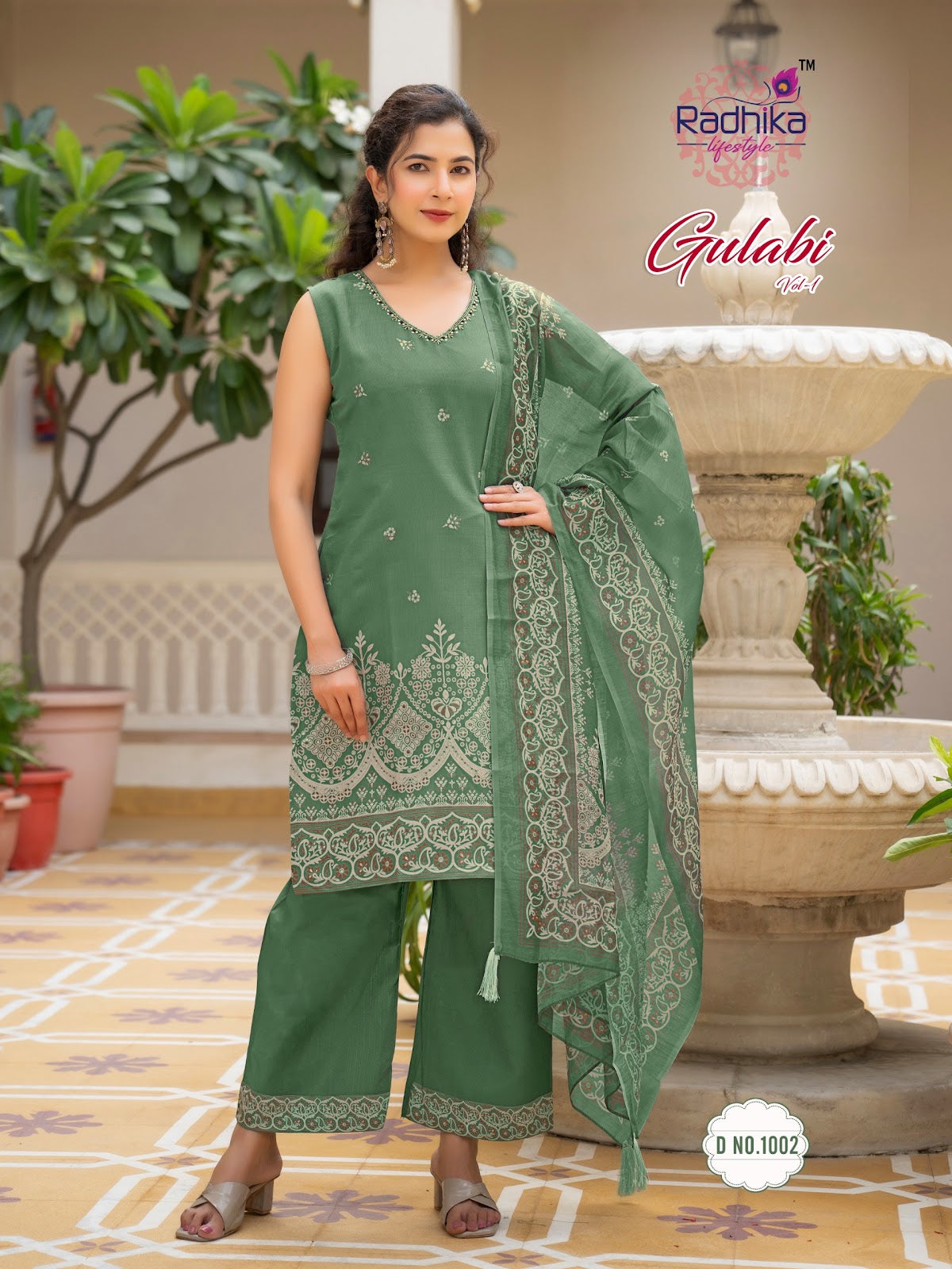 Gulabi Vol 1 Radhika Lifestyle Vertican Readymade Plazzo Style Suits Manufacturer