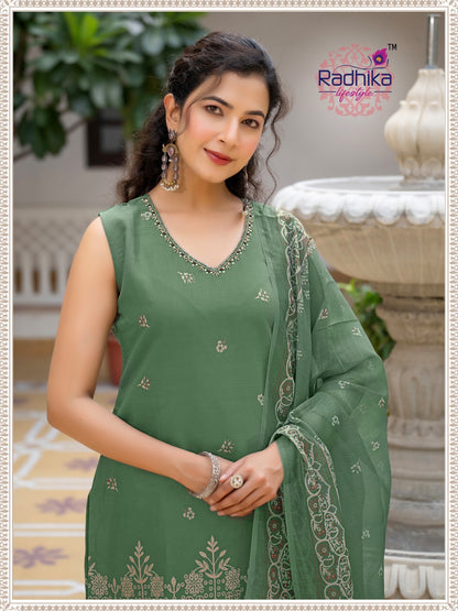 Gulabi Vol 1 Radhika Lifestyle Vertican Readymade Plazzo Style Suits Manufacturer