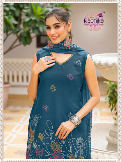 Gulabi Vol 1 Radhika Lifestyle Vertican Readymade Plazzo Style Suits Manufacturer
