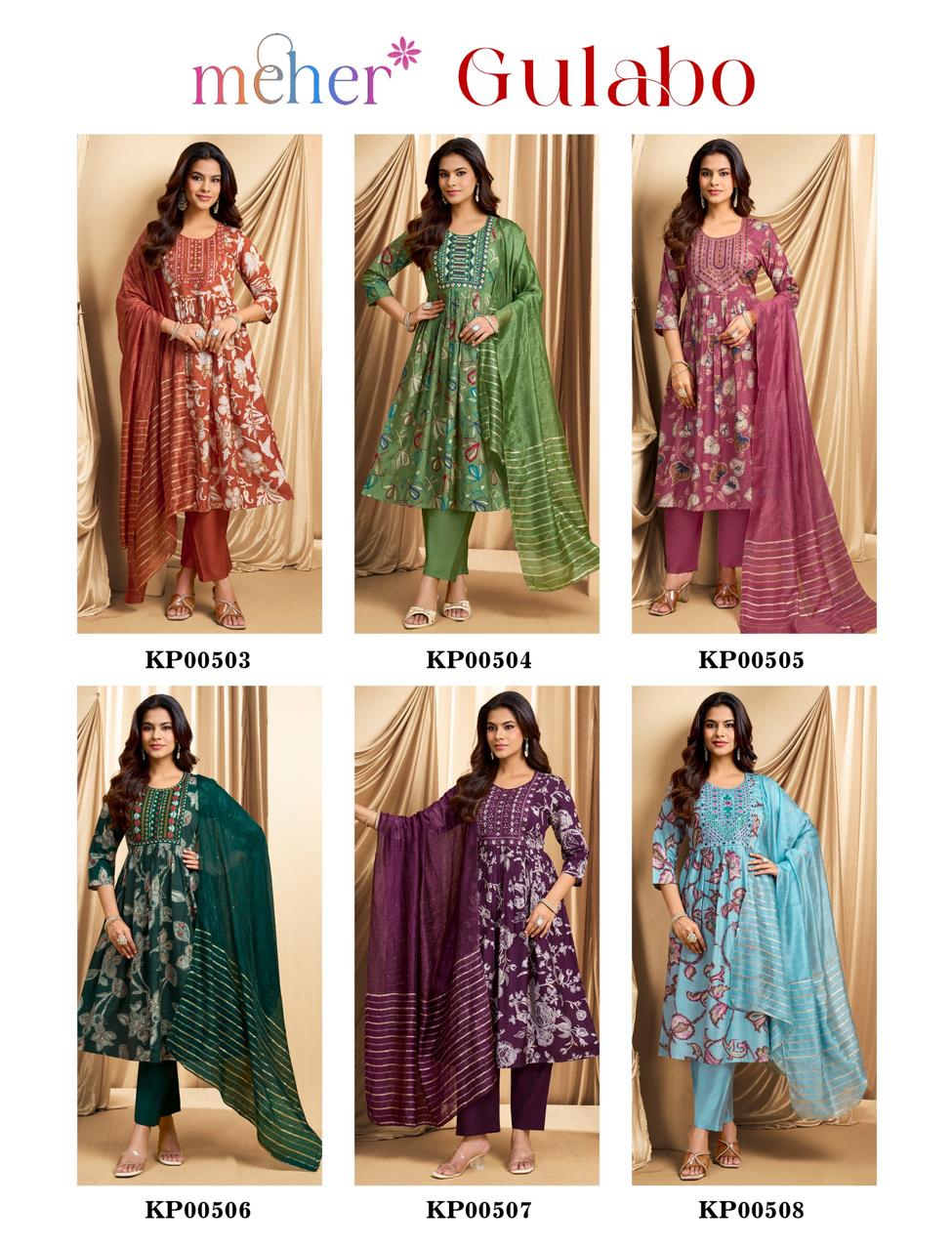 Gulabo Meher Vertican Readymade Anarkali Suits Supplier India