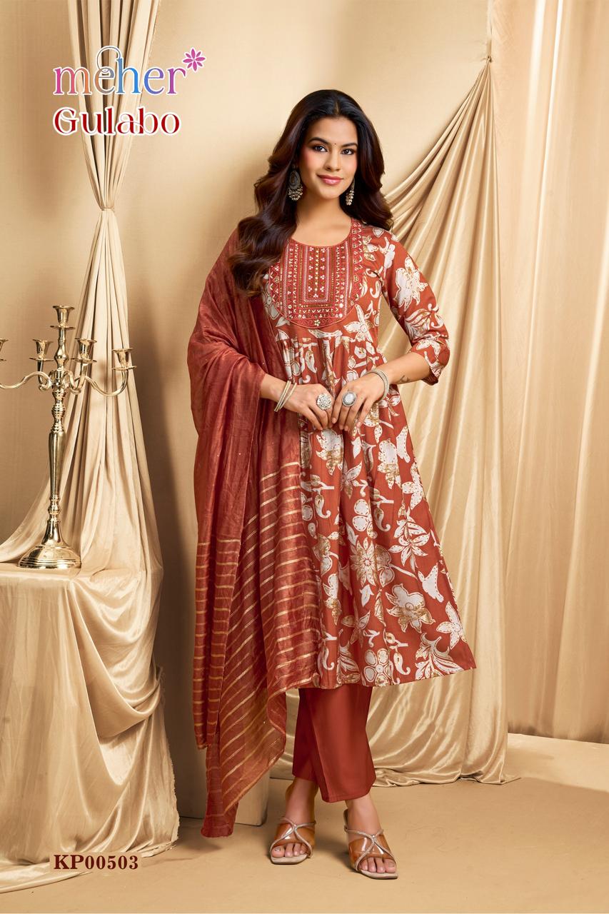 Gulabo Meher Vertican Readymade Anarkali Suits Supplier India