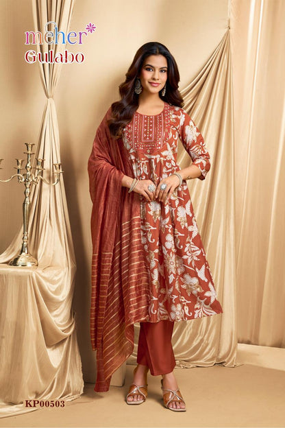 Gulabo Meher Vertican Readymade Anarkali Suits Supplier India