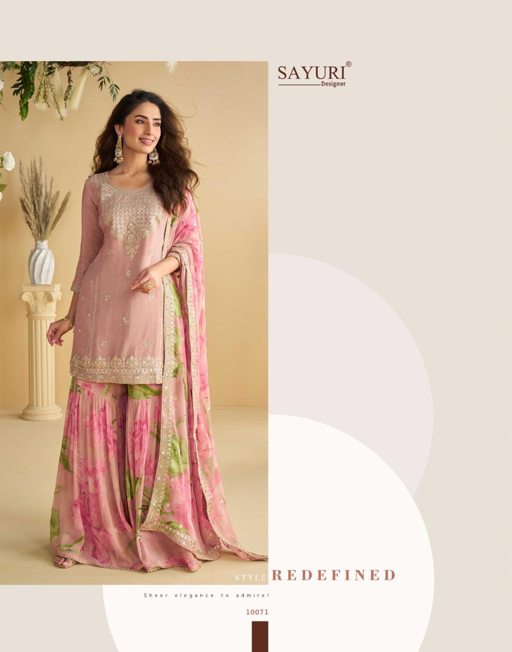 Gulabo Sayuri Chinon Silk Readymade Plazzo Style Suits Wholesaler Ahmedabad
