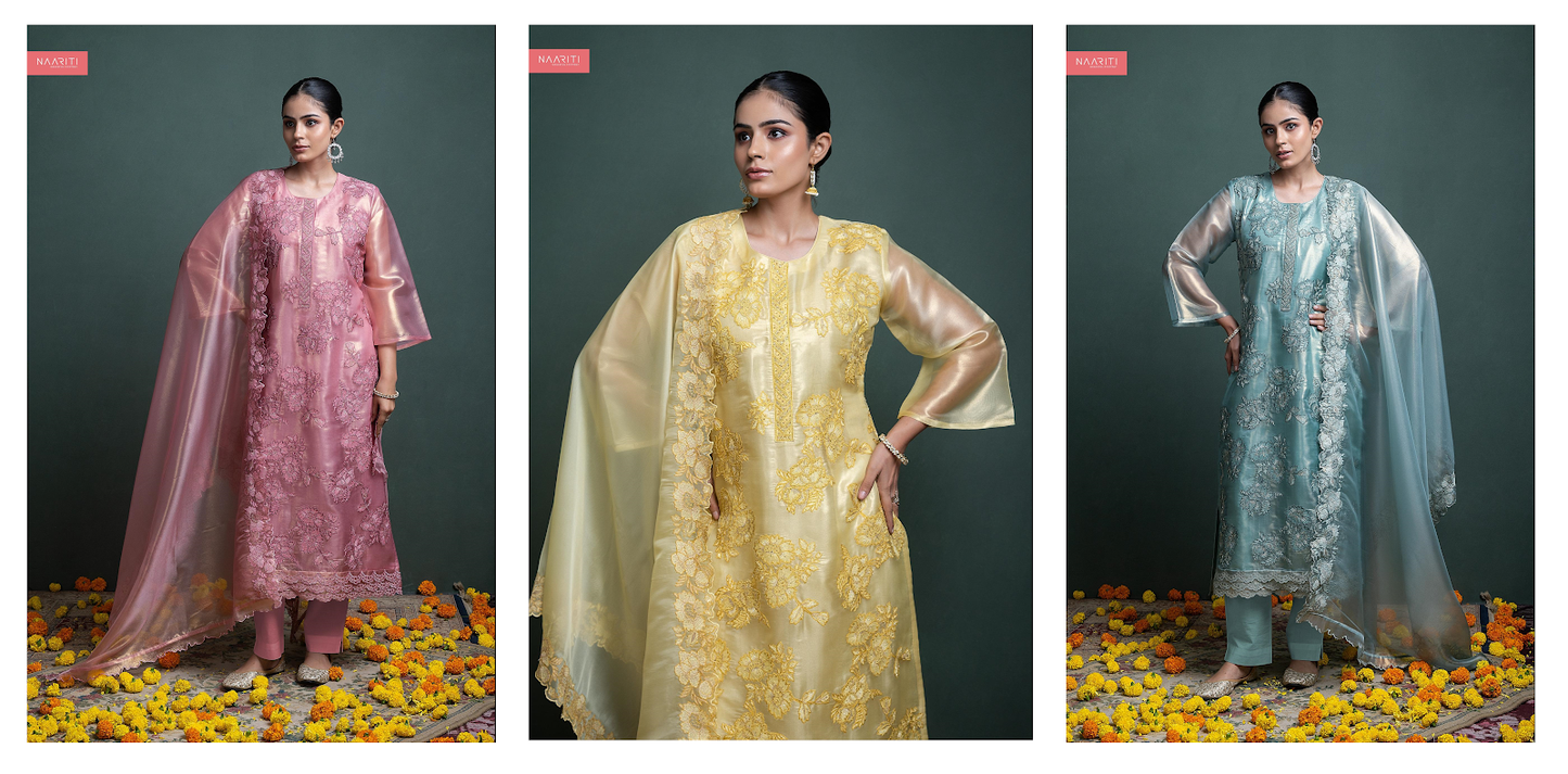 Gulal Naariti Tissue Pant Style Suits Wholesale Price