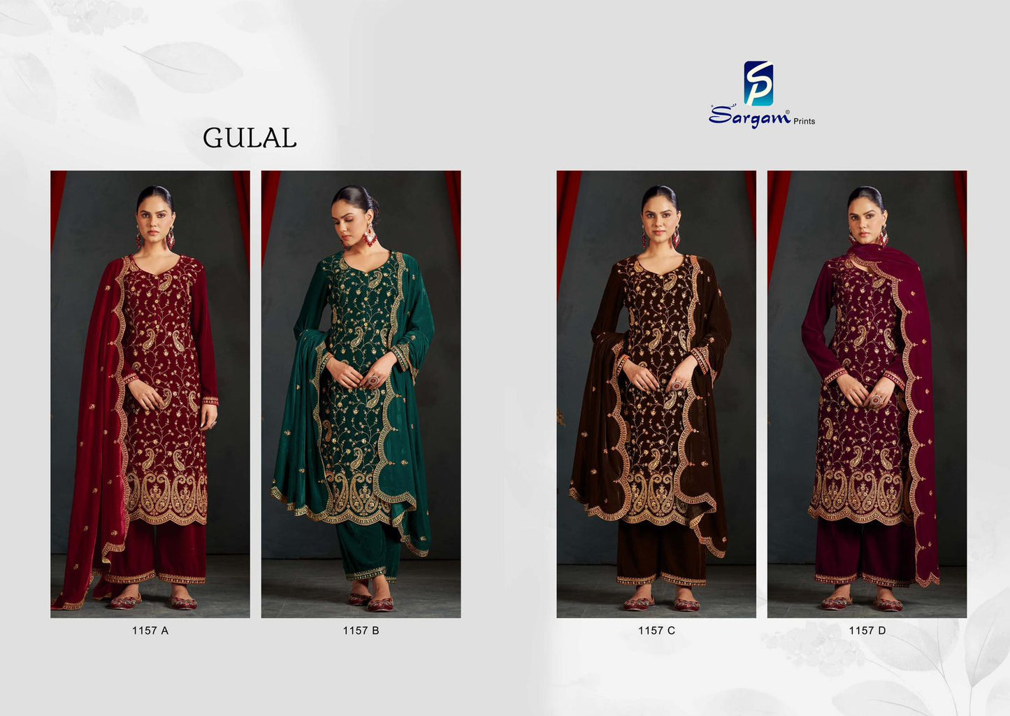 Gulal 1157 Sargam Prints Velvet Suits Supplier Ahmedabad