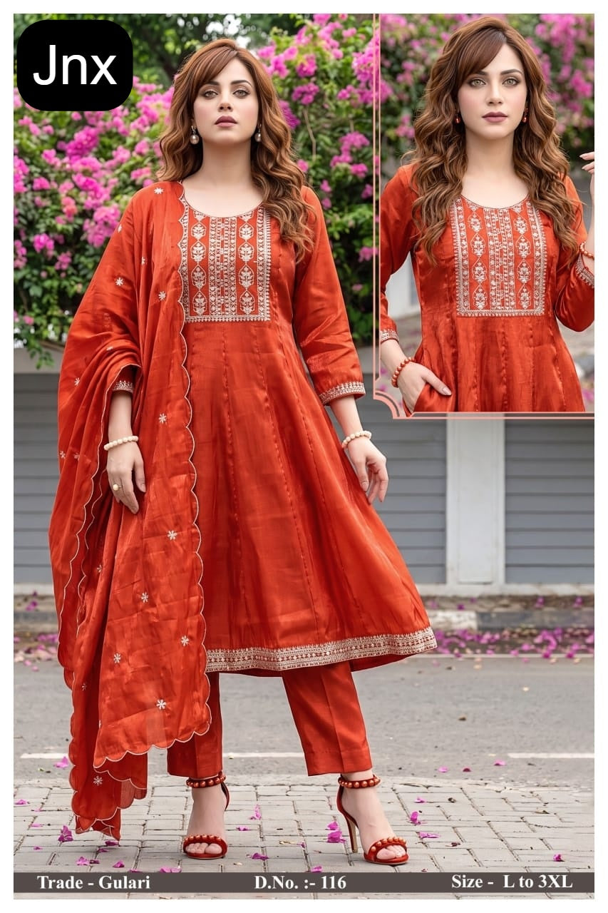 Gulari Jnx Roman Readymade Anarkali Suits Exporter India
