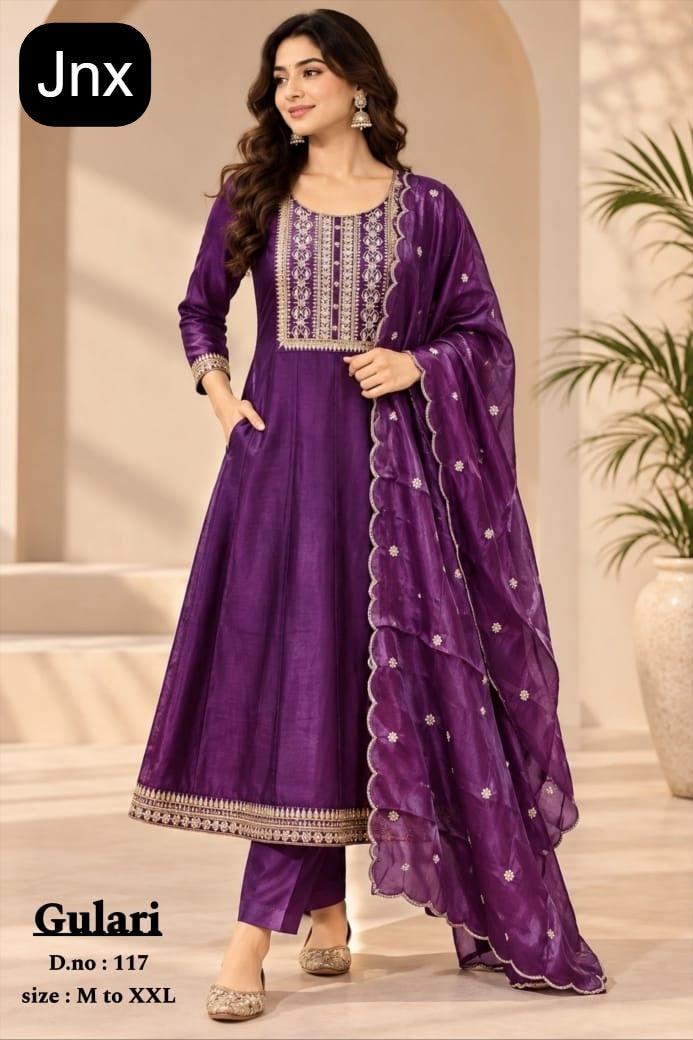 Gulari Jnx Roman Readymade Anarkali Suits Exporter India