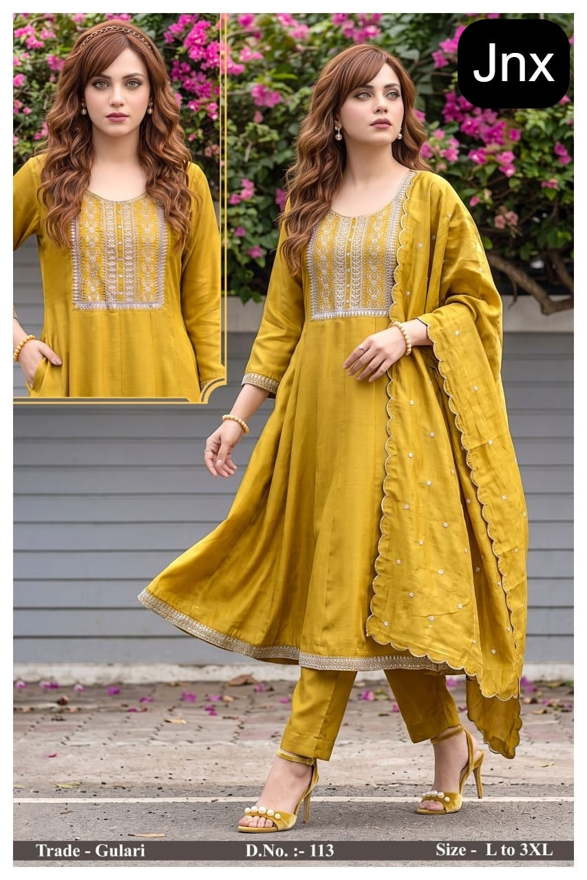 Gulari Jnx Roman Readymade Anarkali Suits Exporter India