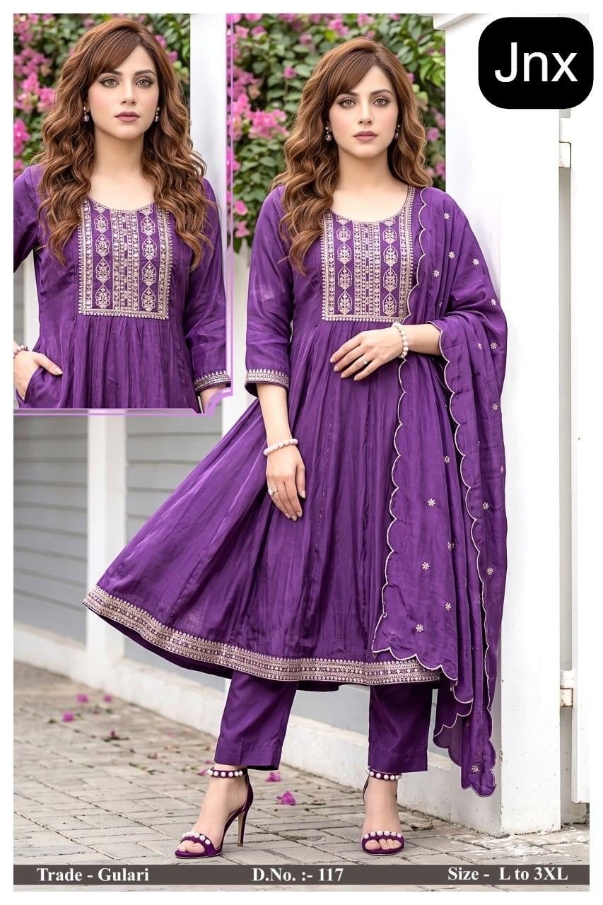 Gulari Jnx Roman Readymade Anarkali Suits Exporter India