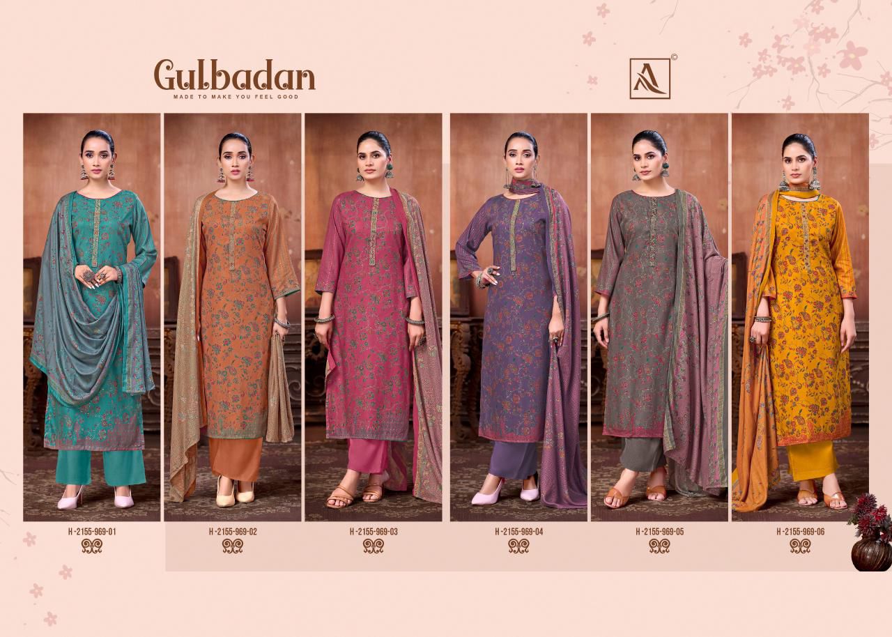 Gulbadan Alok Viscose Pashmina Suits Wholesale Rate