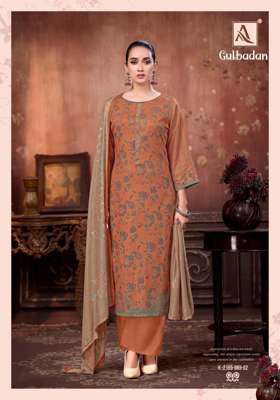 Gulbadan Alok Viscose Pashmina Suits Wholesale Rate