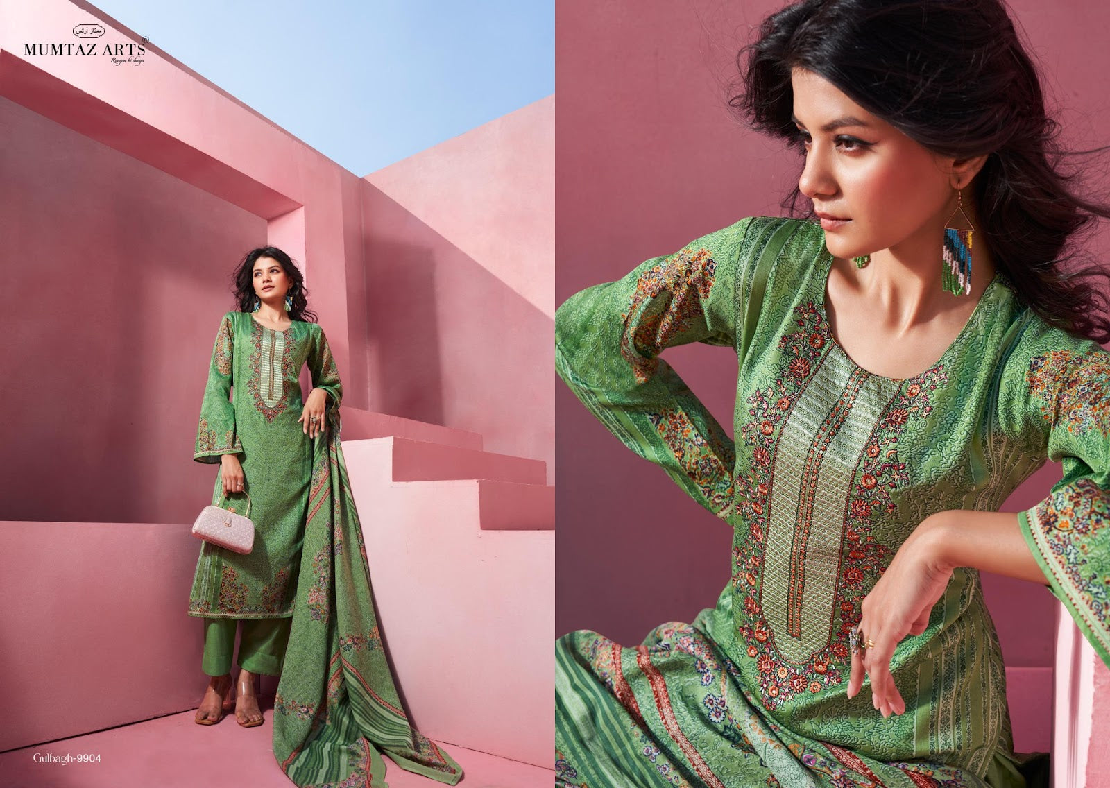 Gulbagh Mumtaz Arts Jam Satin Karachi Salwar Suits Wholesale