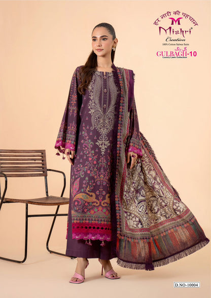 Gulbagh Vol 10 Mishri Lawn Cotton Karachi Salwar Suits Wholesaler