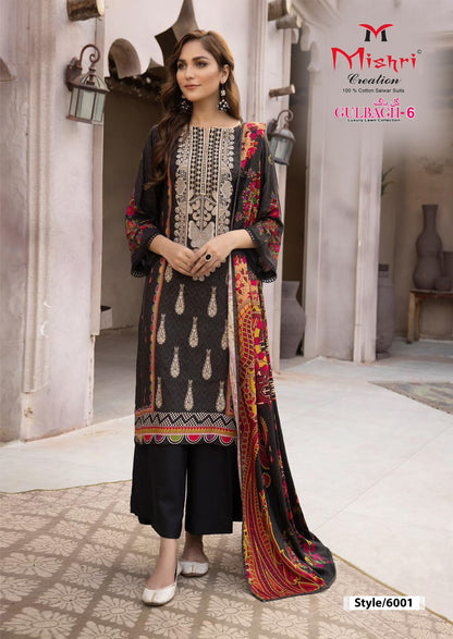 Gulbagh Vol 6 Luxury Lawn Collection Mishri Cotton Karachi Salwar Suits Wholesale Rate