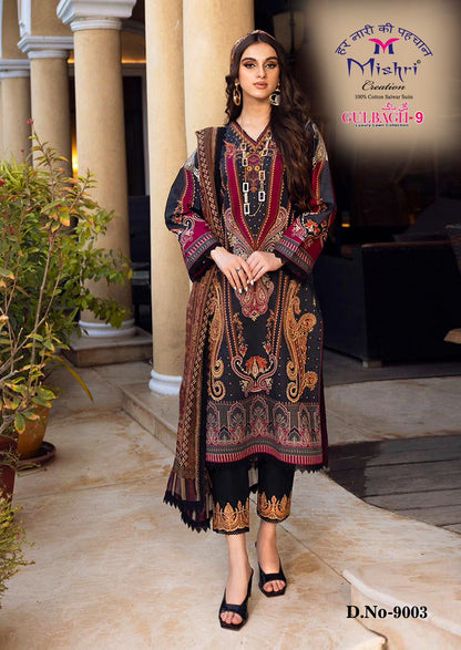 Gulbagh Vol 9 Luxury Lawn Collection Mishri Karachi Salwar Suits Supplier Gujarat
