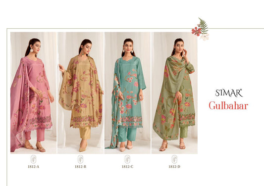 Gulbahar 1812 Simar Glossy Viscose Muslin Pant Style Suits Supplier